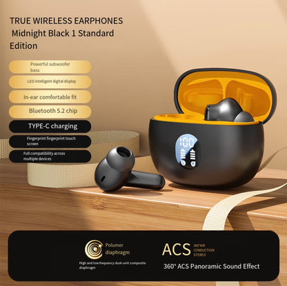 Wireless Earbuds Bluetooth Earphones HiFi Ear Buds Bass Stereo Bluetooth Headphones with ENC Noise Cancelling Mic IP7 Waterproof in Ear LED Display Charging Case Ear Buds for Pad Workout Sports