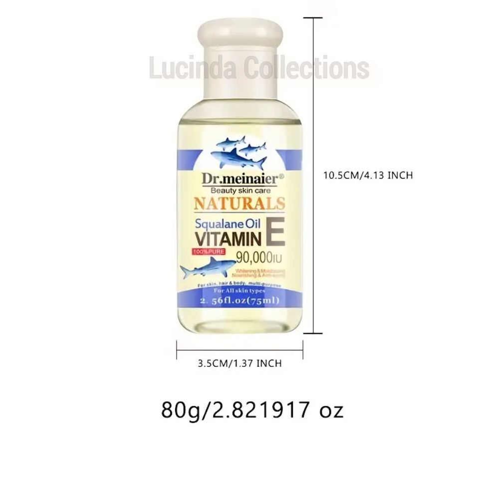 Dr Meinaier Natural Squalane Vitamin E Oil 90,000IU - Natural Skin Brightening Nourishment and Repair