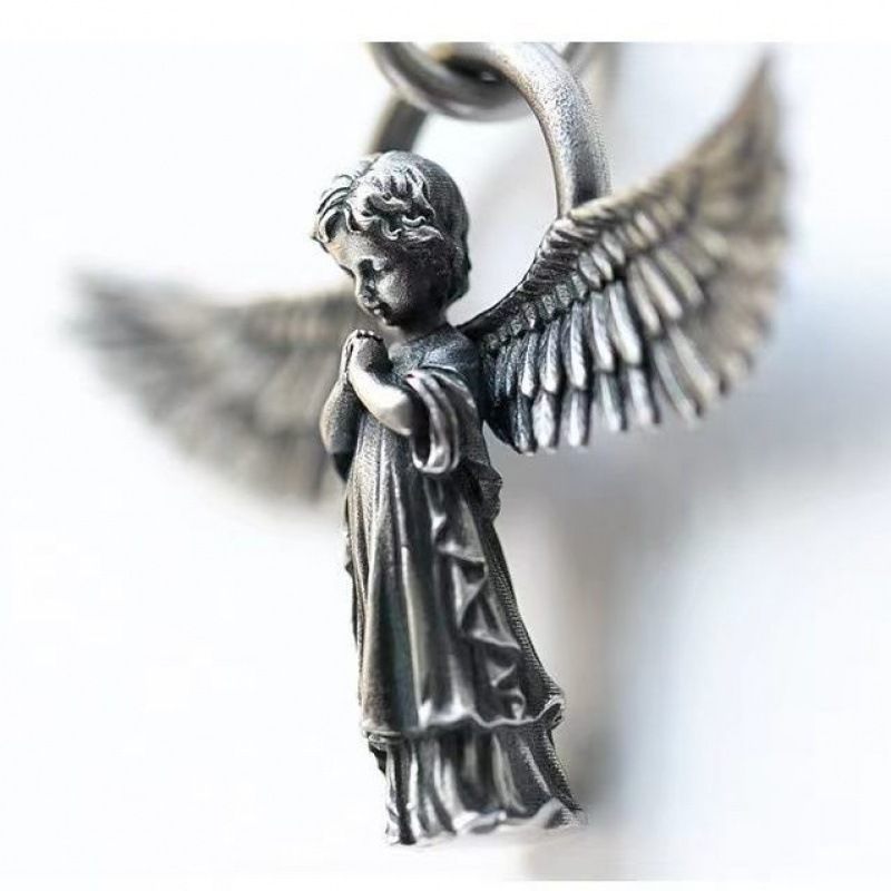 Personalized And Creative Angel Wings Couple Men And Women Niche Pendant Necklace Sweater Chain
