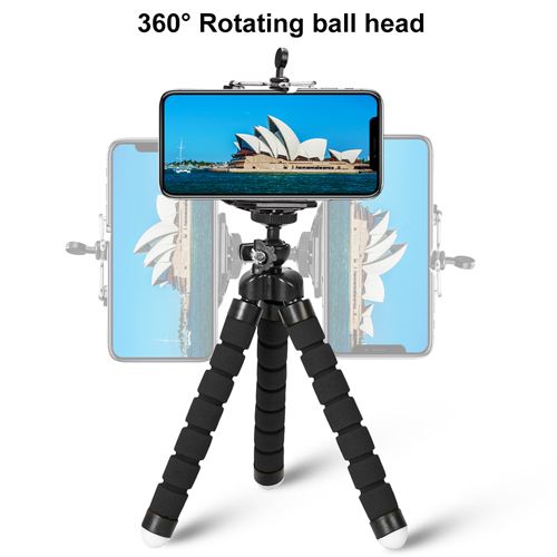 Tripod For Phone Flexible Sponge Octopus Mini Tripod For IPhone Mini Camera Tripod Phone Holder Clip Stand, Mini Bluetooth-compatible Remote Control Button Wireless Controller Self-Timer Camera Stick