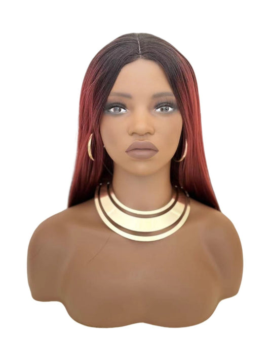 Synthetic Long Straight Wigs - 28 inch Vibrant Red | Natural Look(African Women, Quick Install, Birthday Gift,Affordable party wigs)