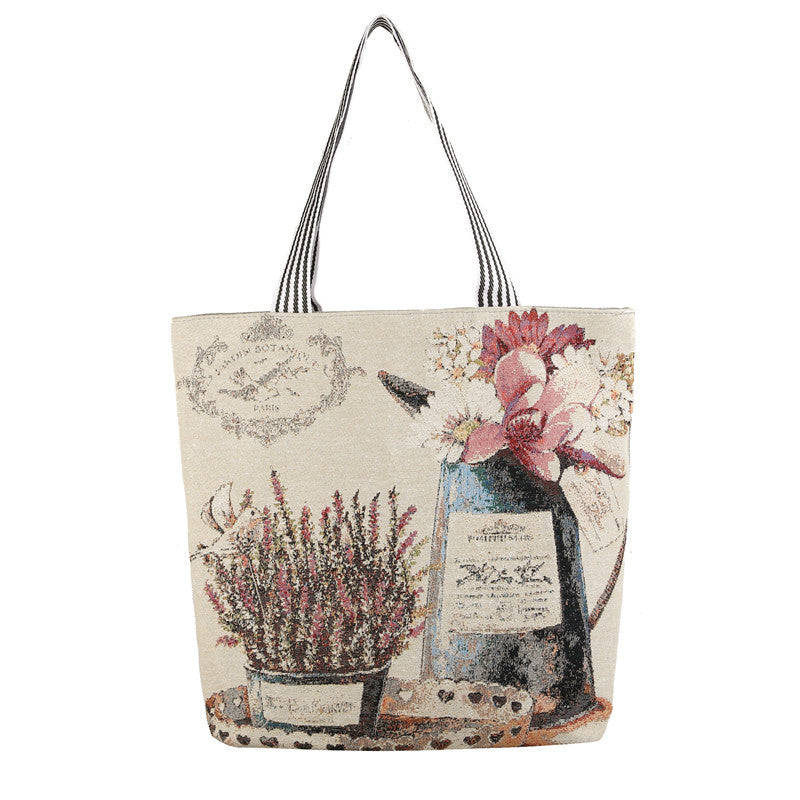 New Arrivals Fashion simple lady large size single shoulder bag printed canvas bag