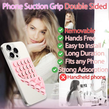 Silicone Suction Cup Phone Case Mount Double Sided, Phone Accessories Hands-Free Strong Grip Holder for Selfies and Videos, Silicon Phone Stand Fits for iPhone and Android, 1pcs