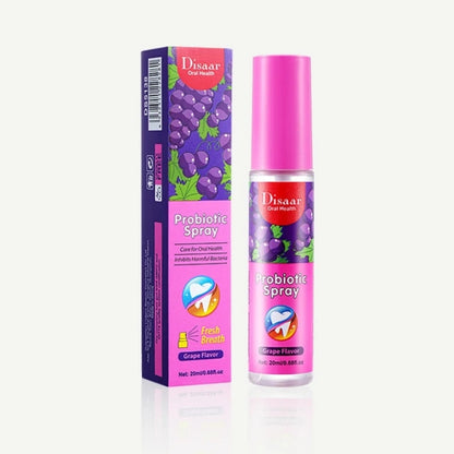 Probiotic Spray Fresh Breath Grape Flavor Mouth Spray Remove Oral Odor Bad Breath Portable Freshener Disaar