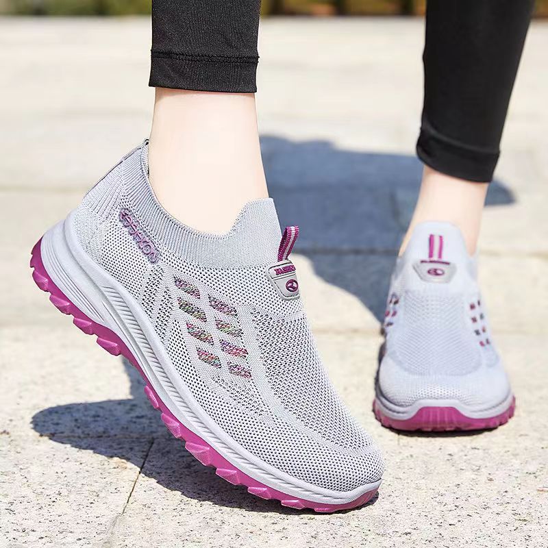 Women's casual running gray shoes mountaineering shoes ladies lace-up sports shoes girls comfortable athletic shoes students flats shoes sports shoes gym grey shoes