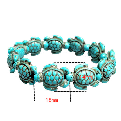 1 Hot Selling Natural Turquoise Cute Turtle Bracelet Pink Black Turquoise Turtle Couple Bracelet for Men and Women Valentine's Day Gift Wedding Anniversary Gift