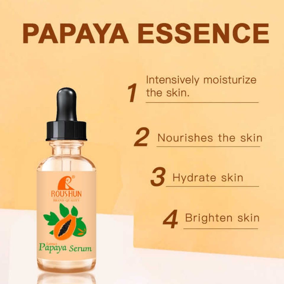 Roushun Papaya Serum Acne Triple Clear Ange Spots Sun Damage Skin Repair Tone Face Facial Serum