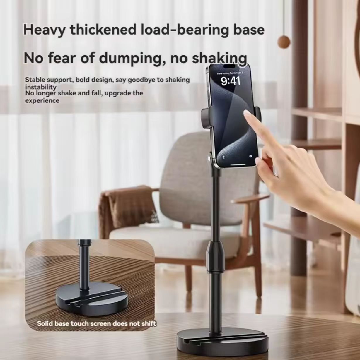 New Dual Slot Mobile Phone Stand For Live Streaming Live Broadcast Phone Holder Desk Table Stretchable Holder Table Mount For Cell Phones Support Holder