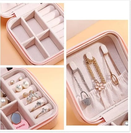 Mini Jewelry Storage Box Portable Home Travel Earrings Necklace Storage Case for Women Ring Organizer PU Leather Display Case