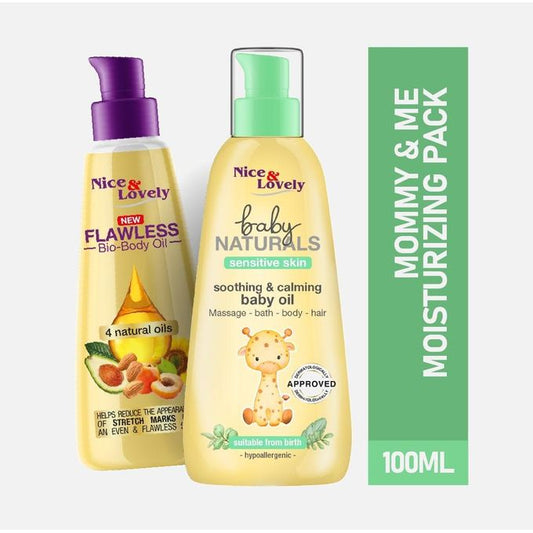Nice & Lovely Mommy & Me Moisturizing Pack: Body Oil 100ml + Baby Oil 100ml (Pack of 2)