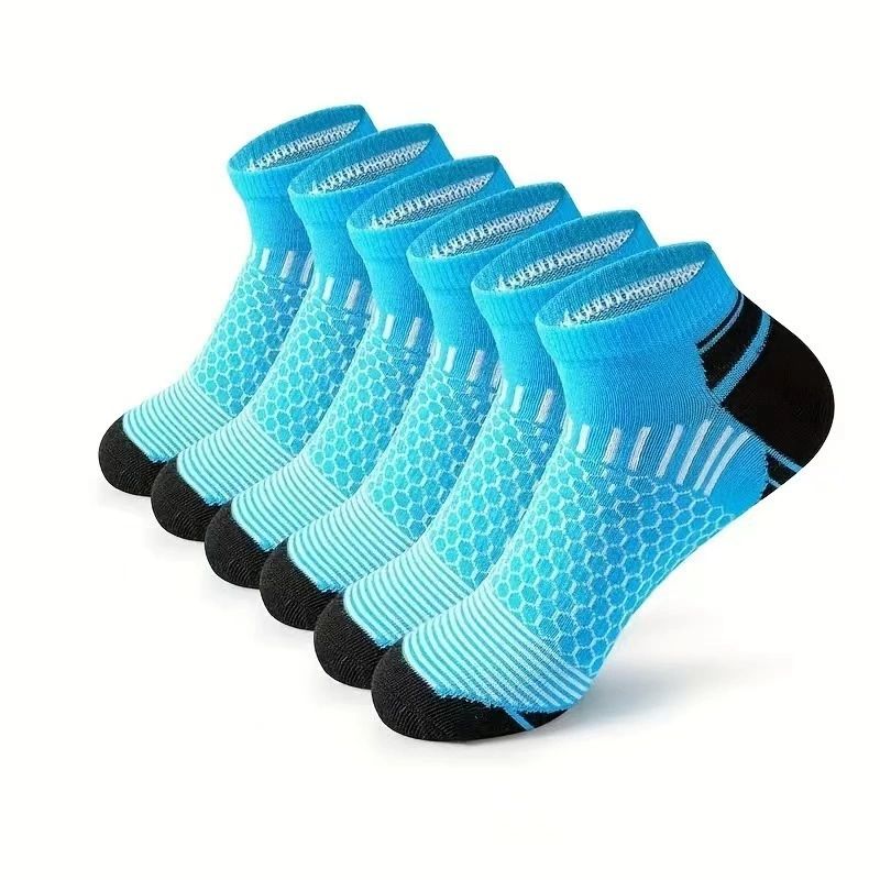 6 Pack Men's Ankle Socks, Cushion Running Athletic Socks, Breathable Sports Low Cut Socks
