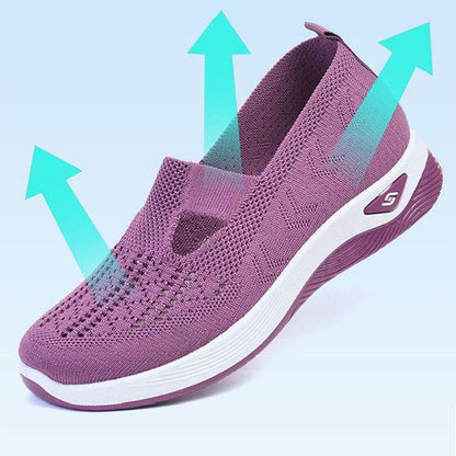 Size 38-42 Women's running shoes single shoes ladies' soft soled casual shoes girls' athletic mesh shoes students Yoga shoes driving shoes Mom gym shoes sneaker Purple