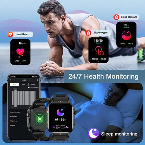 LIGE L81 Smartwatch 1.95 Inch Full Screen Health Monitoring Watches IP68 Waterproof Sport Fitness Tracker Bluetooth Call Smart Watch For Men Women