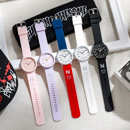 Cute candy silicone sports quart watch personality men and women the collegiate style neutral watch student watch