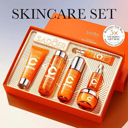 SADOER 5× Vitamin C Skincare Gift Box – Brightening 6-Piece Set