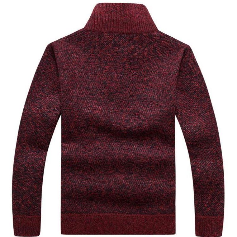 Sweaters & Cardigans This Year's Fashion Simple Personality All-In-One Men's Thick And Fleece Sweater Half Turtleneck Zip-Up Straight Pullover Sweater