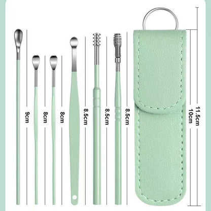 6Pcs Ear-digging artifact stainless steel ear-digging spoon ear-picking tool ear-digging spoon-digging ear cleaner earpick