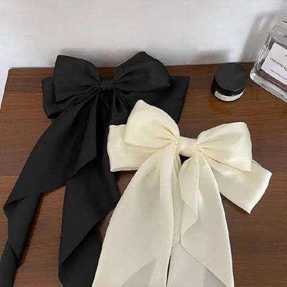 Hair Bows For Women Large Bow Hair Clip Soft Long Tails Metal Clips Bow Tie Hair Clip For Women Girls Accessories