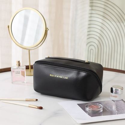 Large capacity travel makeup bag portable PU makeup bag/men and women waterproof bathroom washing and carrying bag multi-functional toilet makeup bag storage box