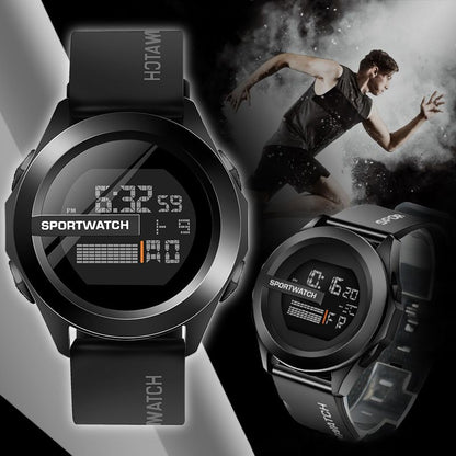 Men Sport LED Watches Men Digital Clock Wristwatch Stopwatch Luminous with Date Week Original Waterproof Clock Multi-Functional Rubber Man Fitnes Athlete Timekeeping Electronic Watch