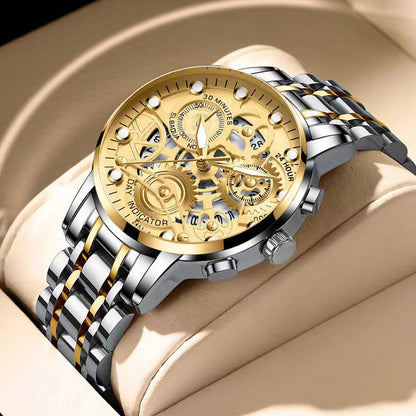 Men Watches Quartz Luxury Hollow Out Watch Top Brand Fashion Sport Business Calendar Wristwatch