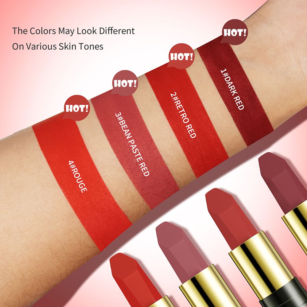 Hyaluronic Acid Velvet Lipstick Matte Plain Whitening Student Lipstick Non Staining Glass Non Fading Lip Gloss Matte Velvet Hyaluronic Acid Lipstick Waterproof Makeup