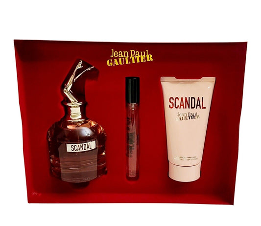 Scandal EDP For Women 3 Piece Gift Set With Mini Perfume & BL