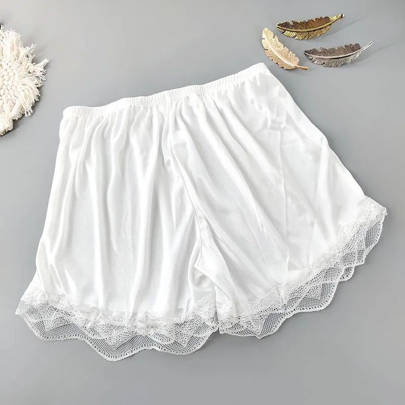 Silk Sleeping Shorts Ladies Pajama Shorts Underwear Cool Comfortable Summer Female Sleep Bottoms Simple Home Safety Shorts
