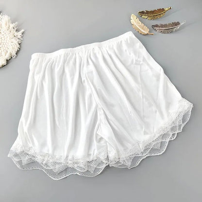 Silk Sleeping Shorts Ladies Pajama Shorts Underwear Cool Comfortable Summer Female Sleep Bottoms Simple Home Safety Shorts