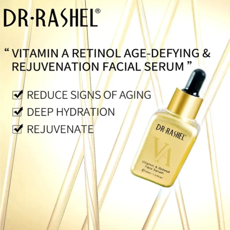 Dr. Rashel Vitamin A Retinol Age-Defying & Rejuvenation Face Serum. Removes Wrinkles, Smooths, Prevent Aging, Moisturizes & Glows 30ml
