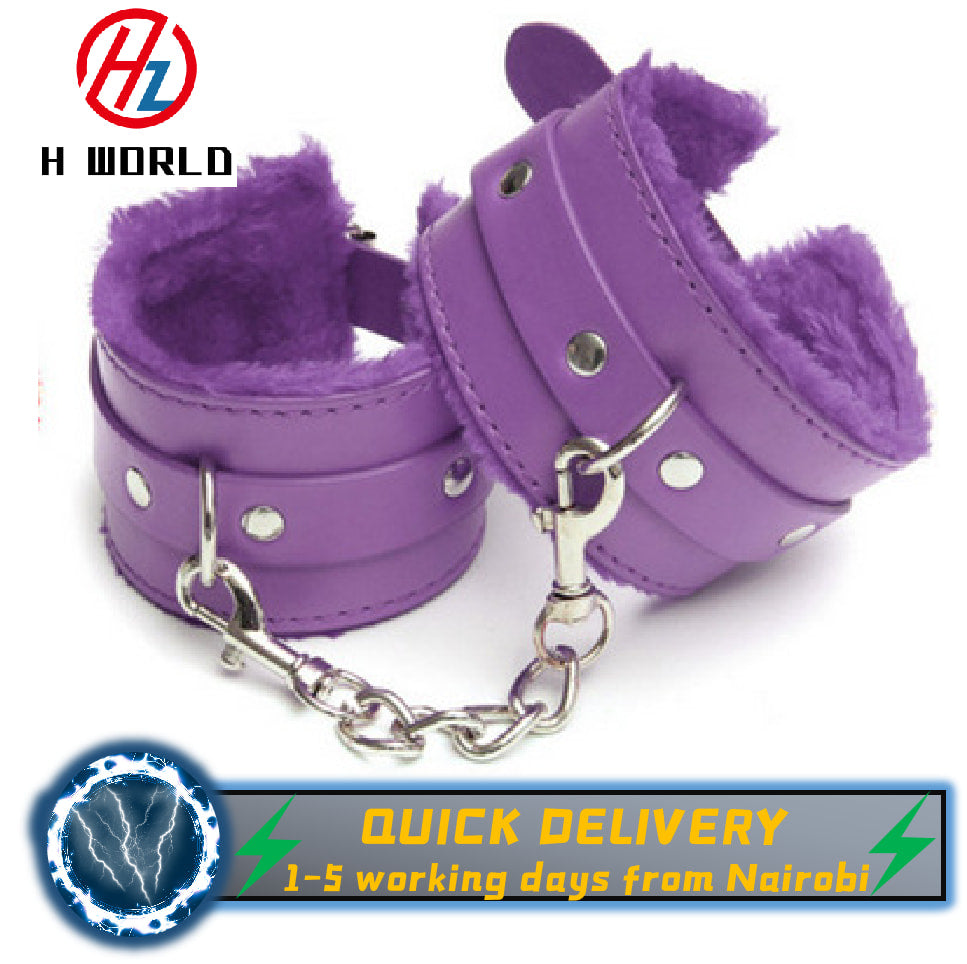 HW Sexy Leather Chain Handcuffs Restraints Dominatrix SM Sex toys Hand Cuffs Tools women sex toys adult