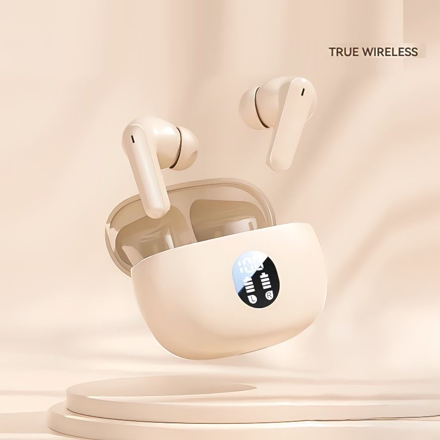 Wireless Earbuds Bluetooth Earphones HiFi Ear Buds Bass Stereo Bluetooth Headphones with ENC Noise Cancelling Mic IP7 Waterproof in Ear LED Display Charging Case Ear Buds for Pad Workout Sports