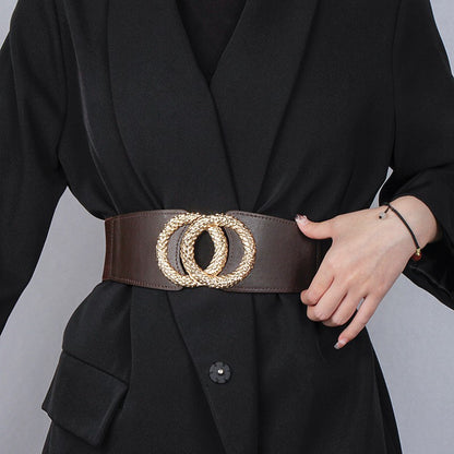 Fashion Women's Belt Elastic Waist Cover Belt Wide Belt Female Wide Waistban With Versatile Elastic Decoration Expands To size
