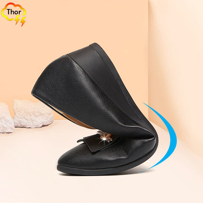 Ladies’ office single soft shoes women‘s artificial PU leather shoes wedge shoes slope heel shoes work shoes Court Shoes girls work shoes black shoes