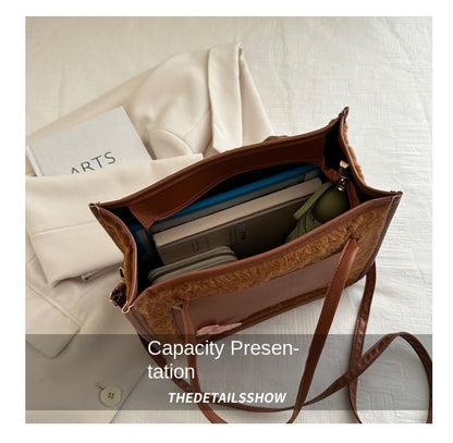 Tote Bags shoulder bag Butterfly decorative Mariposa Tote PU leather with Fluffy bag