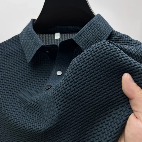 Men's Nylon Jacquard Polo Shirt High-Grade Short-Sleeved Youth Lapel T-Shirt T-Shirts