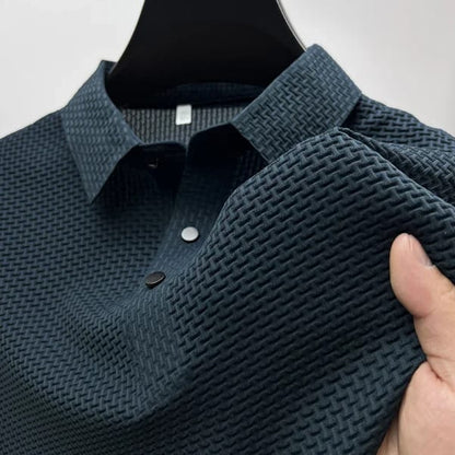 Men's Nylon Jacquard Polo Shirt High-Grade Short-Sleeved Youth Lapel T-Shirt T-Shirts