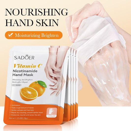 5 pairs in one combination Fruit flavored Hand Mask SADOER Moisturizing and Moisturizing Hand Mask for Tender Skin