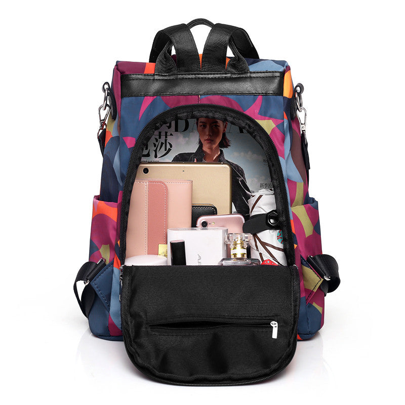 Ladies Backpack Bags Women Casual Rucksack Oxford Cloth Waterproof - Multi Color