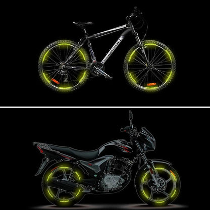 20pcs Car Wheel Hub Reflective Sticker Tire Rim Reflective Strips Luminous Sticker for Night Driving Car Bike Motorcycle Wheel Sticker Car-Styling Accessories