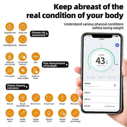 Weighing Scale Smart Bluetooth Body Scale Weight Scale Body Fat Scale Smart Wireless Digital Bathroom Weight Scale Body Composition Analyzer With Smartphone App Bluetooth-compatible Health Monitors