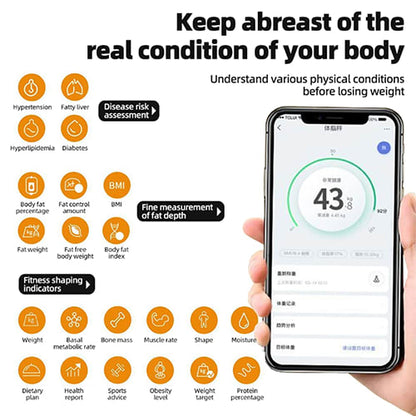 Weighing Scale Smart Bluetooth Body Scale Weight Scale Body Fat Scale Smart Wireless Digital Bathroom Weight Scale Body Composition Analyzer With Smartphone App Bluetooth-compatible Health Monitors