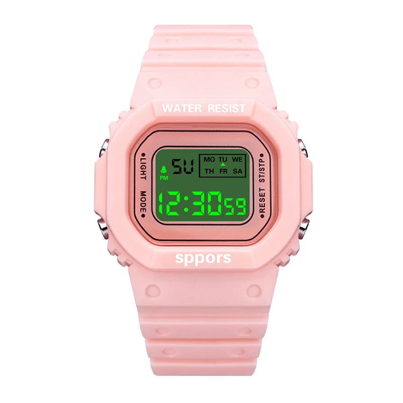 Sports Watch Boys Girls Student LED Electronic Watch Men Women Square Digital Watches Analog Digital Military Army Sport LED Waterproof Wrist Watch Rubber Clock