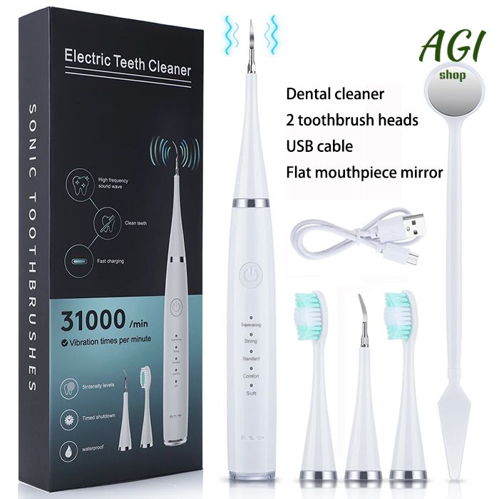 Electric Toothbrush Sonic Dental Teeth Whitening Kit Tooth Whitener Calculus Tartar Remover Tools Cleaner Stain Oral Care, Whitening Instrument Waterproof USB Fast Charging Device For Dental Brush