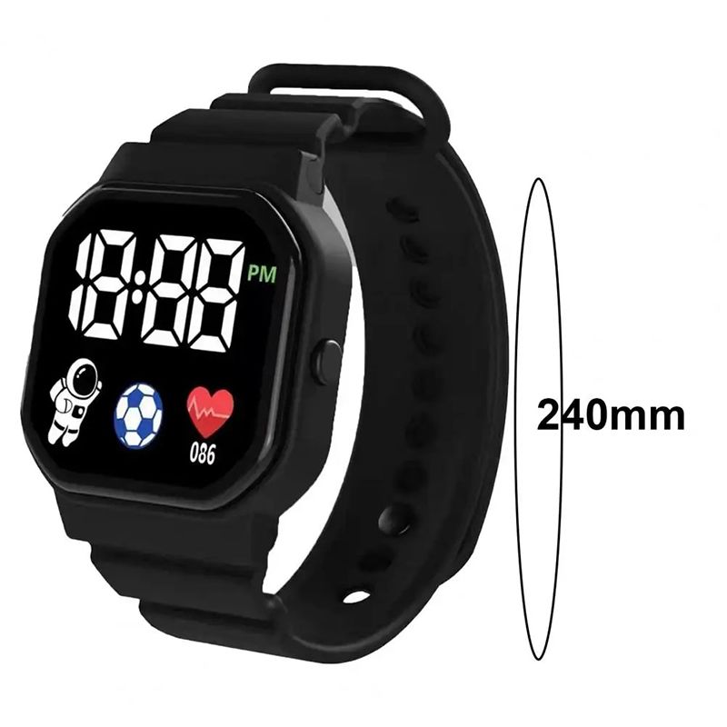 Digital Watches Men and Women Sports Watches LED Digital Clock Astronaut Silicone Strap Fashion Square Men and Women Electronic Clock Student Watches Birthday Gift