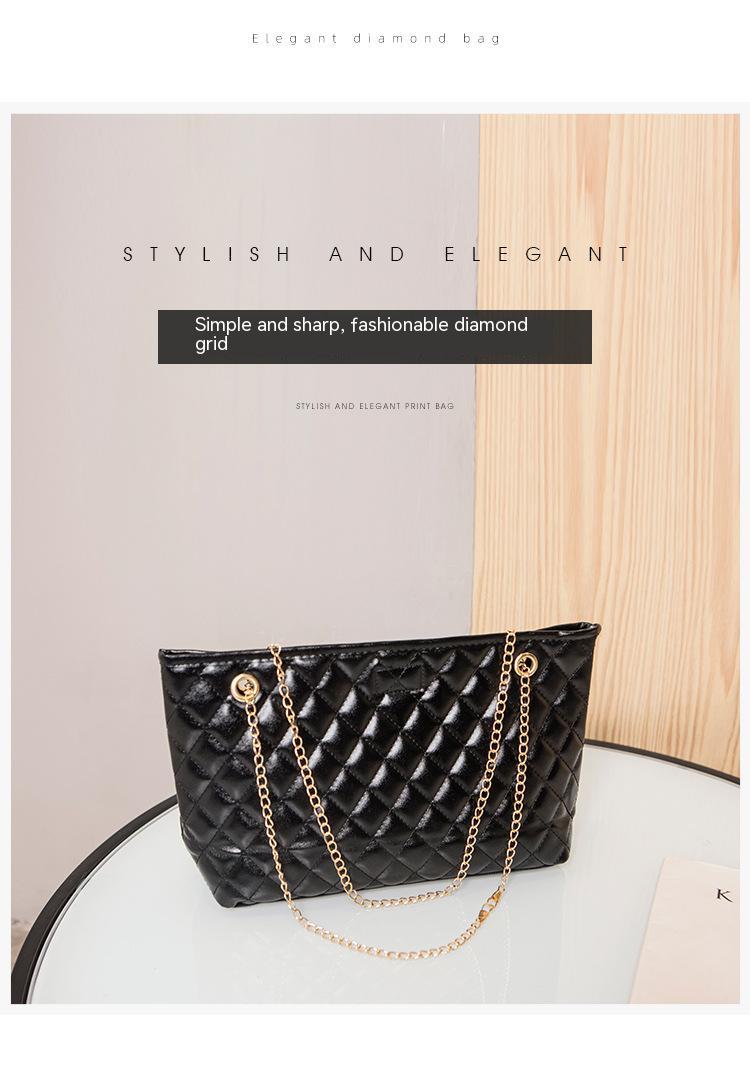 Big Tote Bags for Women Chain Crossbody Bag Diamond Lattice Shoulder Bag Female Large Leather Plaid Shopper Handbags