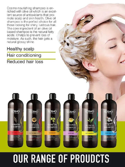 Cosmo Nourishing Olive Oil Shampoo - 480 ML - Hair Care Enriched With Olive Oil That Effectively Nourishes and Conditions Your Hair and Scalp Hair Care Shampoo