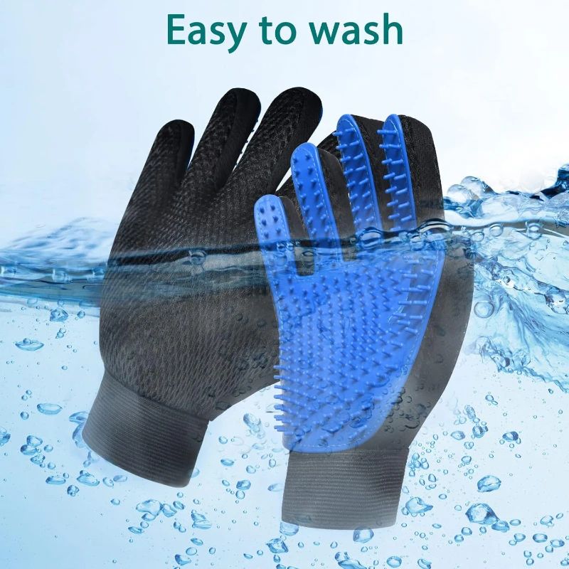 Pet Hair Removal Brush Cat and Dog Hair Removal Gloves Cat and Dog Floating Hair Bath Supplies Rubber Gloves Grooming Comb Pet Finger Cleaning Massage Tool Hair Removal Brush Pet Grooming Gloves