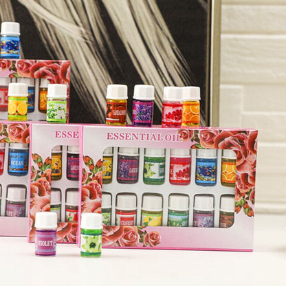 12 pcs Essential Oil Set for diffuser, humidifier, Aromatherapy Scents: Lavender Violet Green Tea Rose Sandal wood Snow Lotus Jasmine Orange Ocean Lemon Osmanthus Strawberry