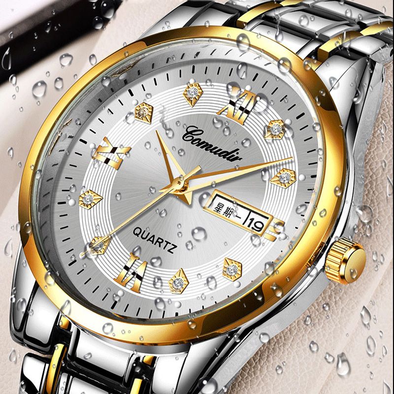 Men Watches High Quality Luxury Man Quartz Wristwatch Waterproof Luminous Date Week Men Watches Stainless Steel Male